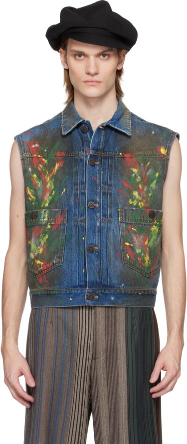 Liivi Vivienne Westwood Vivienne Westwood Marlene Painted Denim Vest Sininen | 3901000I-W0161-, 0