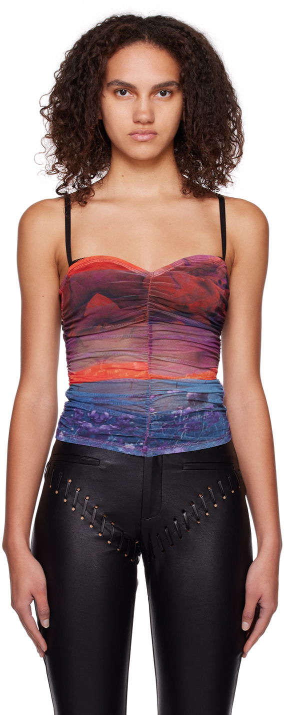Tankkitoppi Miaou Miaou Renzo Ruched Mesh Camisole Monivärinen | 7064PM1OAS