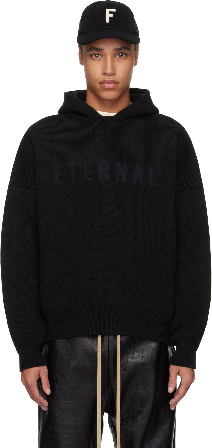 Villapaita Fear of God Fear of God 'Eternal' Merino Knit Hoodie Musta | FGE220-2031LAW