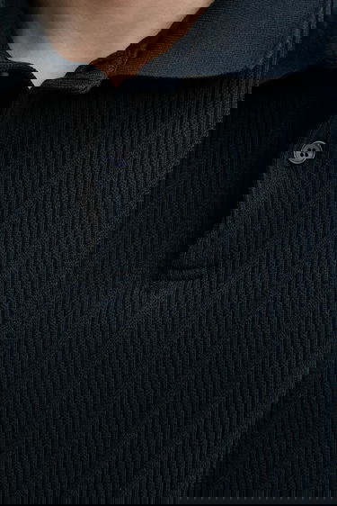 Poolopaita Samsoe Samsoe Ribbed Polo Shirt SAKEVIN Tummansininen | M25200034, 4
