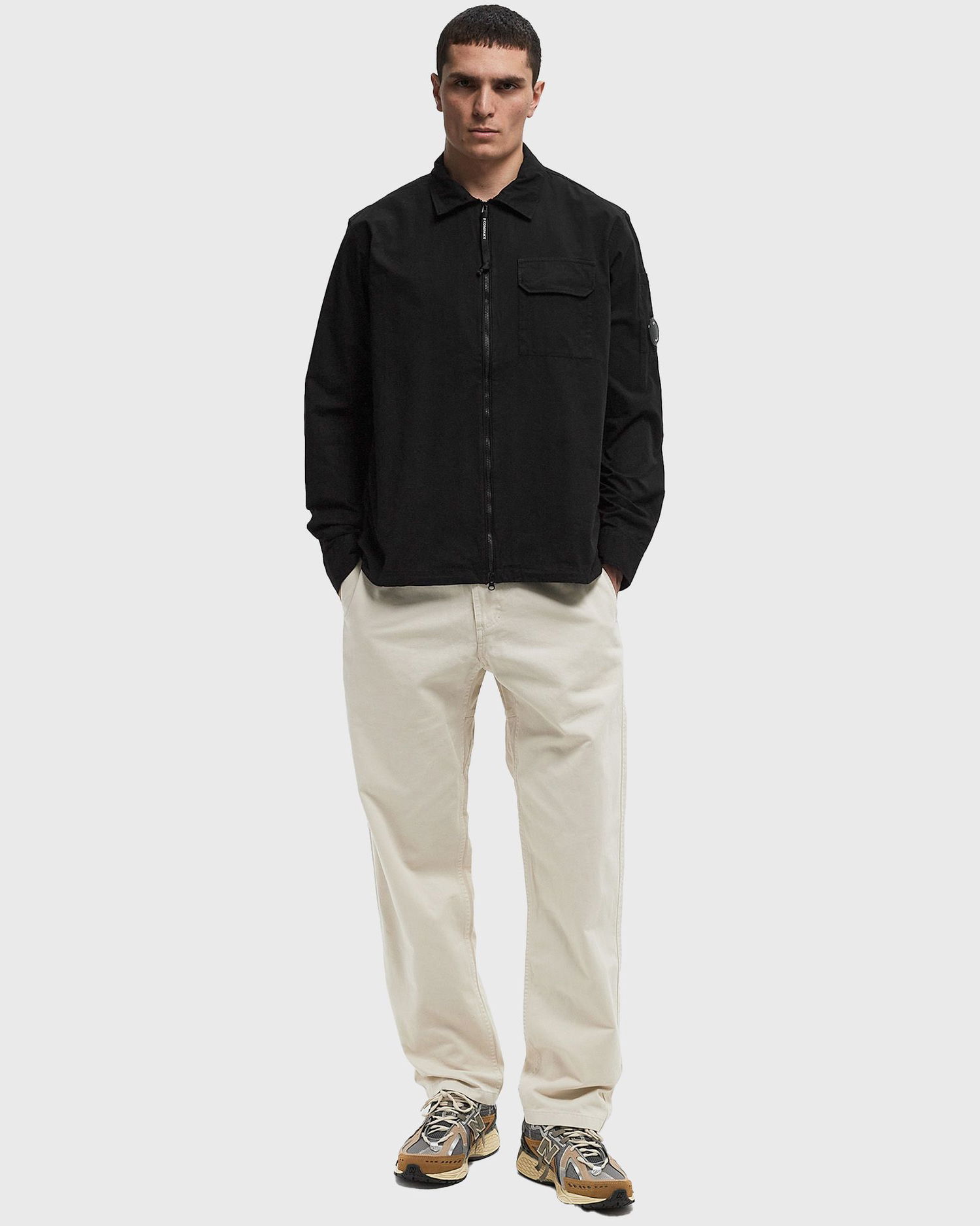 Paita C.P. Company C.P. Company Gabardine Full Zip Overshirt Musta | 18CMOS124A110143G-999, 1