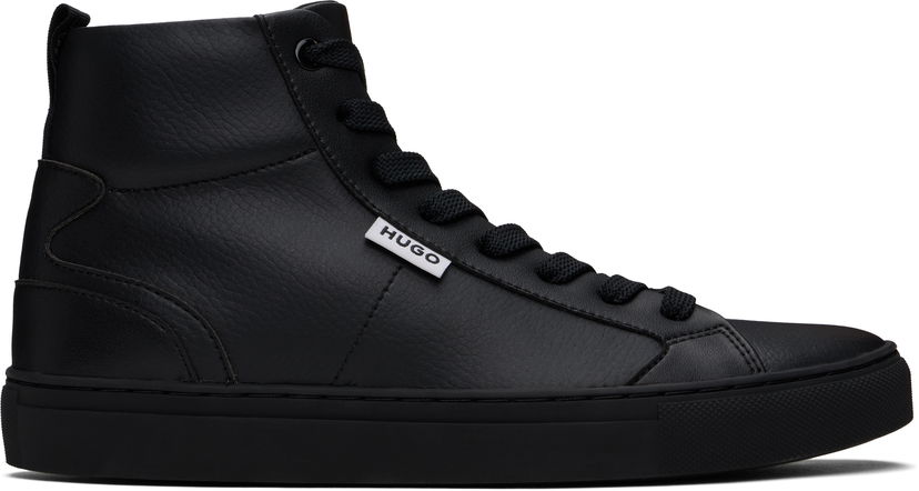 Vaatteet BOSS Hugo Grained Faux-Leather High-Top Musta | 50536984