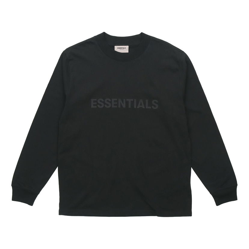 T-paita Fear of God Essentials Boxy Long Sleeve T-Shirt Musta | FOG-SS20-400