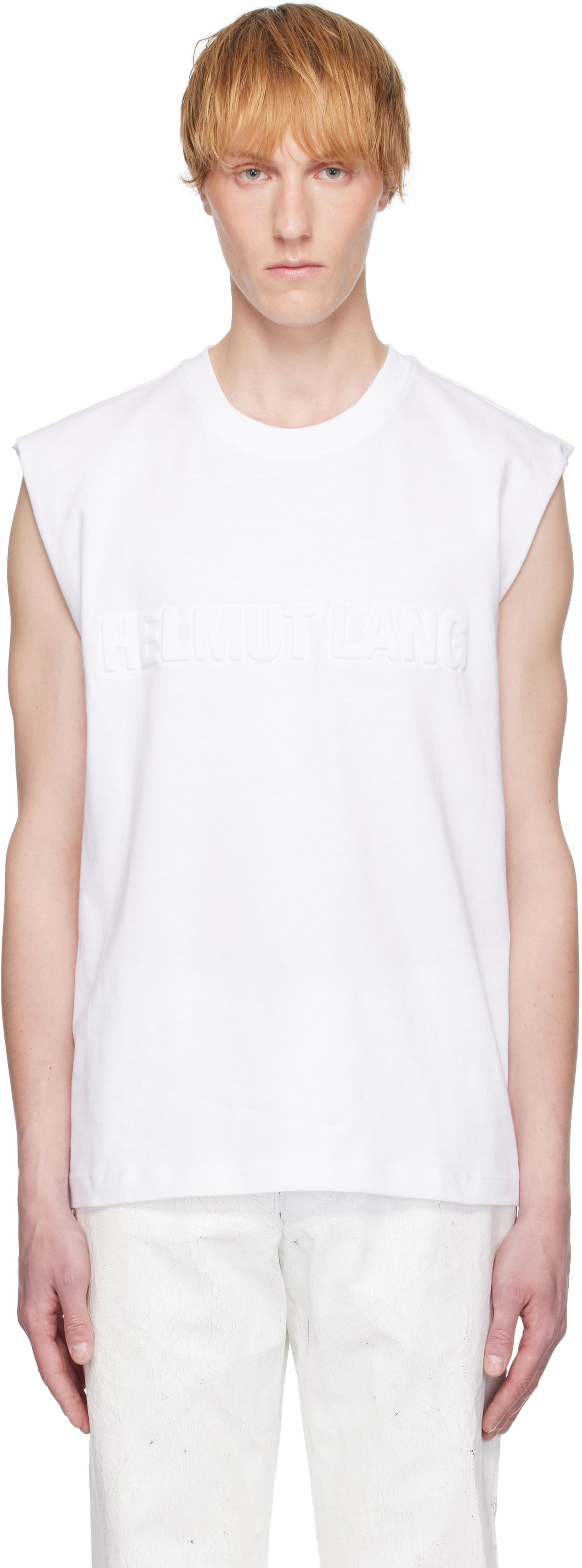 Tankkitoppi Helmut Lang Helmut Lang Embossed Logo Tank Top Valkoinen | P01HM502, 0