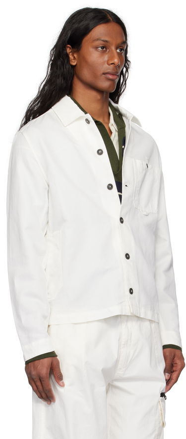 Paita C.P. Company C.P. Company Lens Cotton Linen Overshirt Valkoinen | 18CMOS102A-006273G, 1