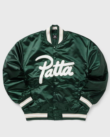 Bomber-takki Patta Satin Varsity Jacket with Script Logo Vihreä | POC-AW25-5000-348-0016-201, 2
