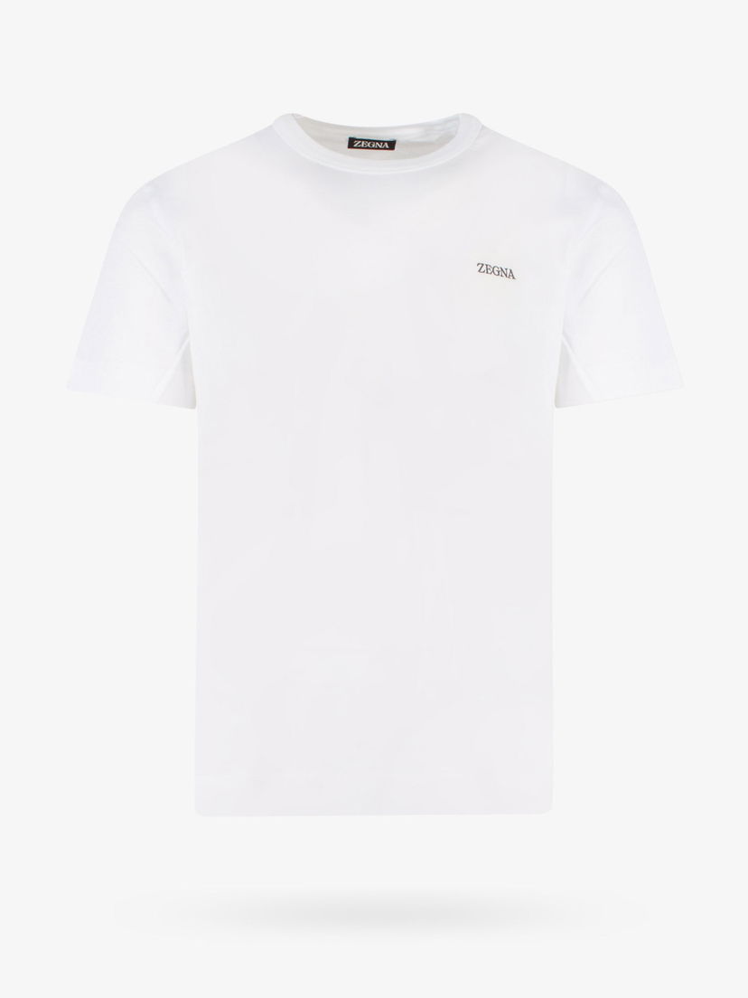 T-paita ZEGNA Men's White Crew Neck T-Shirt Valkoinen | E7360A5B760N00