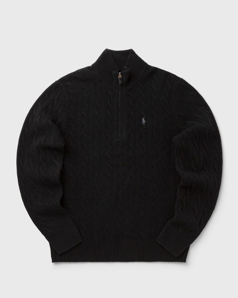 Villapaita Polo by Ralph Lauren Cable Knit Quarter-Zip Mock Neck Sweater Musta | 710876766005