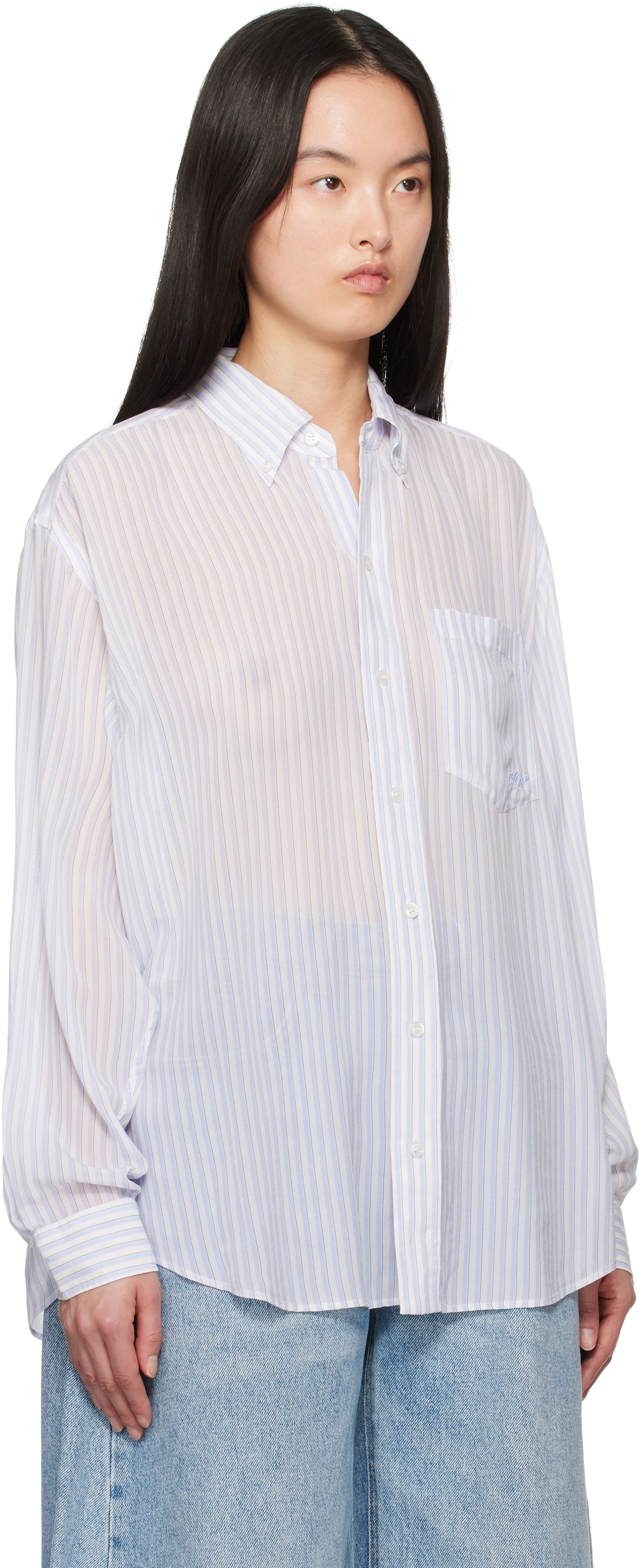 Paita Alexander Wang Alexander Wang Oversize Silk Chiffon Shirt Valkoinen | 1WC2251012, 1