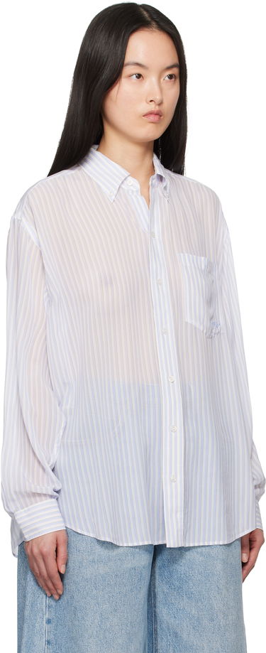 Paita Alexander Wang Alexander Wang Oversize Silk Chiffon Shirt Valkoinen | 1WC2251012, 1