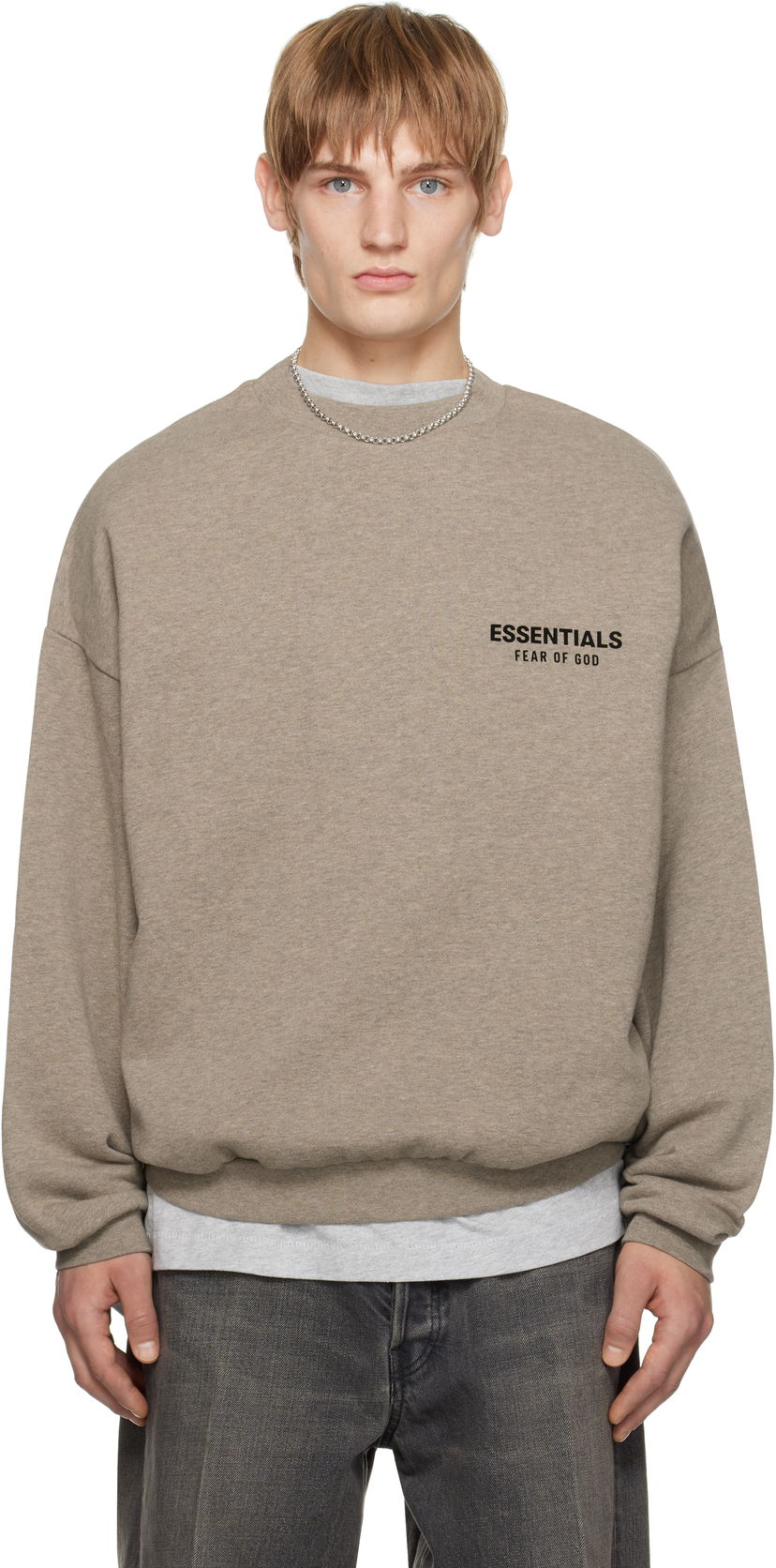 Villapaita Fear of God Fear of God ESSENTIALS Fleece Crewneck Sweatshirt Ruskea | 192HO246269F
