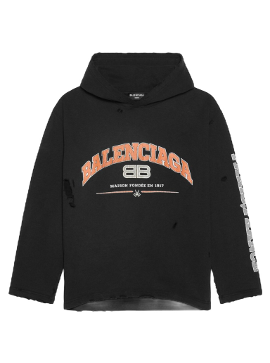 Huppari Balenciaga Maison Cropped Hoodie Musta | 670946TLVJ30107