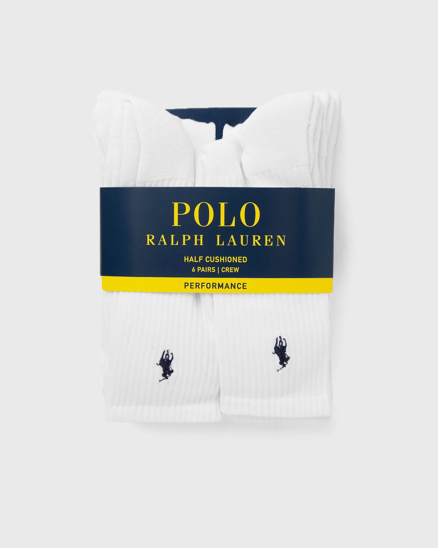 Sukat Polo by Ralph Lauren 6-Pack Half Cushioned Performance Crew Socks Valkoinen | 449943676001, 0