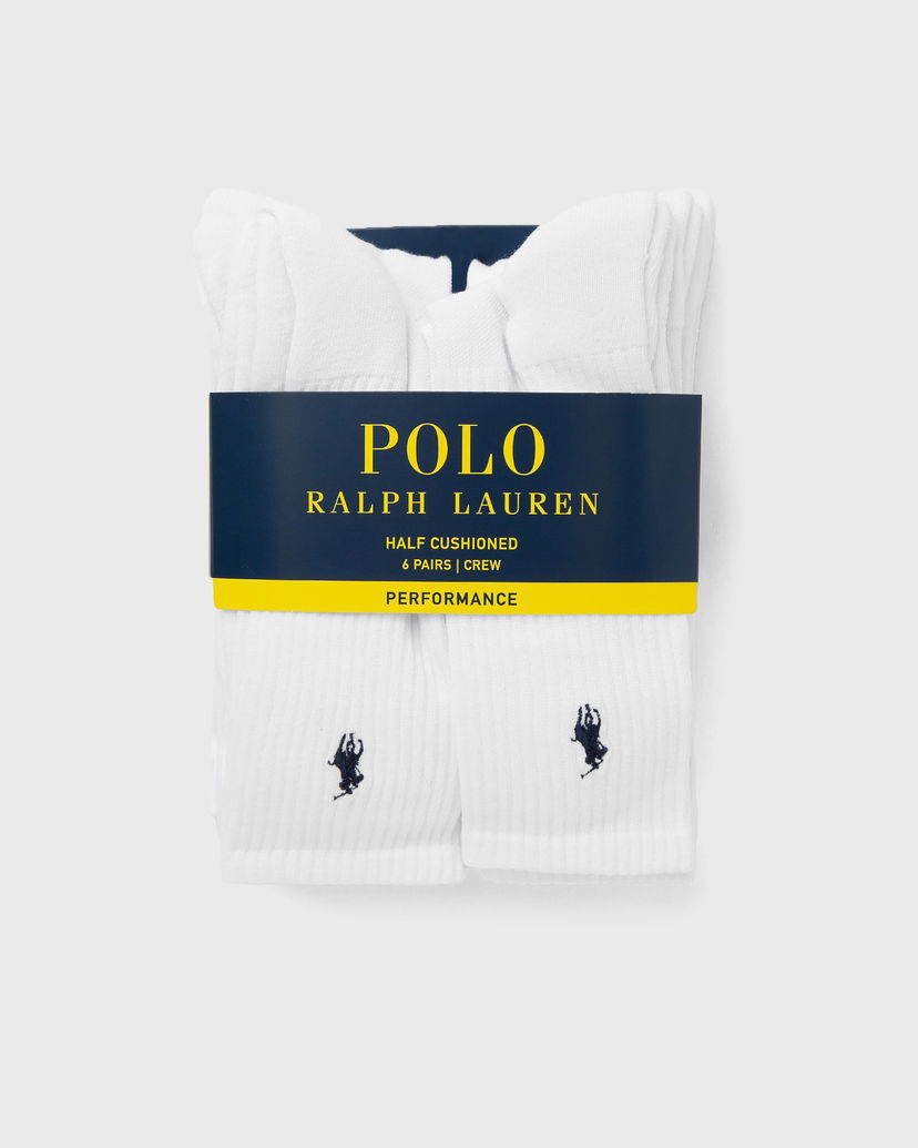 Sukat Polo by Ralph Lauren 6-Pack Half Cushioned Performance Crew Socks Valkoinen | 449943676001