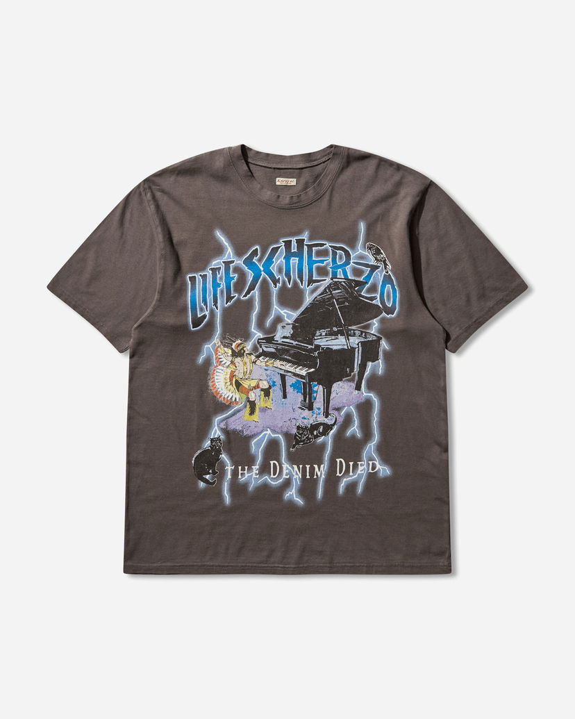 T-paita KAPITAL Jersey Crew T-Shirt (Lightning Piano) Harmaa | K2503SC063 IB