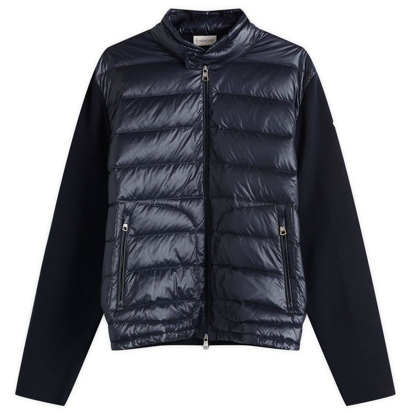 Puffer takki Moncler Men's Extrafine Wool Cardigan Hybrid Jacket, Size Large Tummansininen | 9B000-16-M1131-776