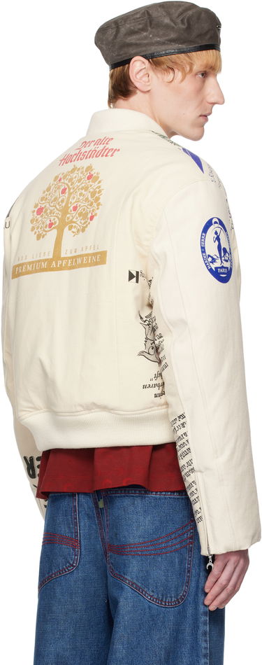 Bomber-takki Marine Serre Serre Regenerated Print Bomber Jacket Valkoinen | UJA062A UWOV0009, 2