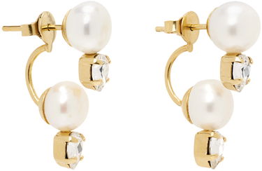 Korvakorut Simone Rocha Simone Rocha Pearl Crystal Drop Earrings Valkoinen | ERG502 0913, 1