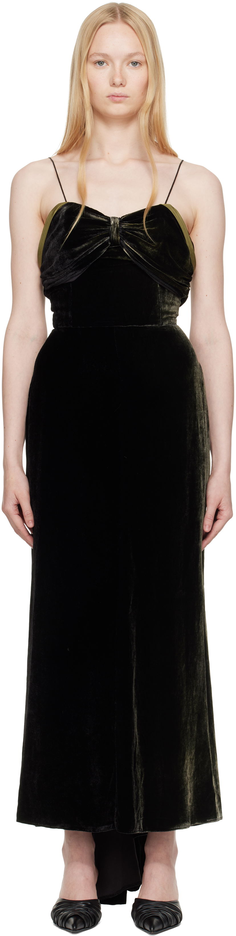 Mekko Maison Margiela Maison Margiela Velvet Maxi Dress Vihreä | S51DG0003 M35345