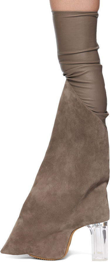 Mekko Rick Owens Rick Owens Hollywood Taco Kiss Suede Tall Boots Harmaa | RO01E7843 LSLVS0, 2