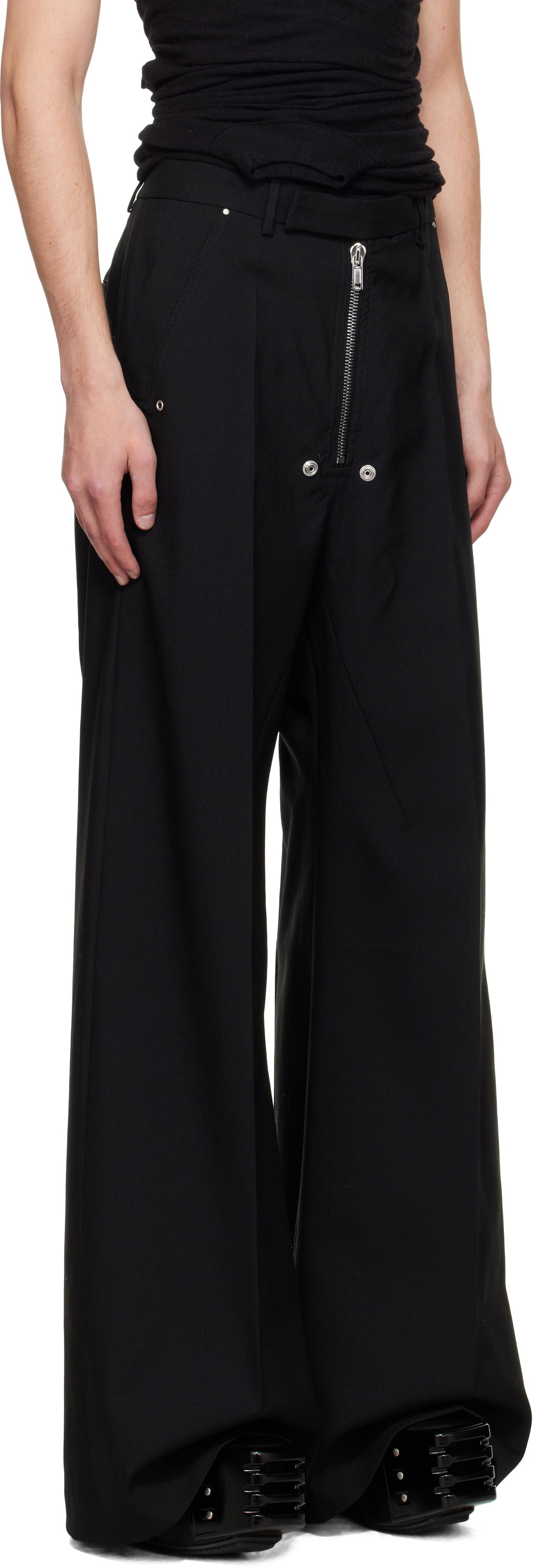 Housut Rick Owens Rick Owens Concordians Wide Bela Tailored Trousers Musta | RU02E1354 WGP, 1