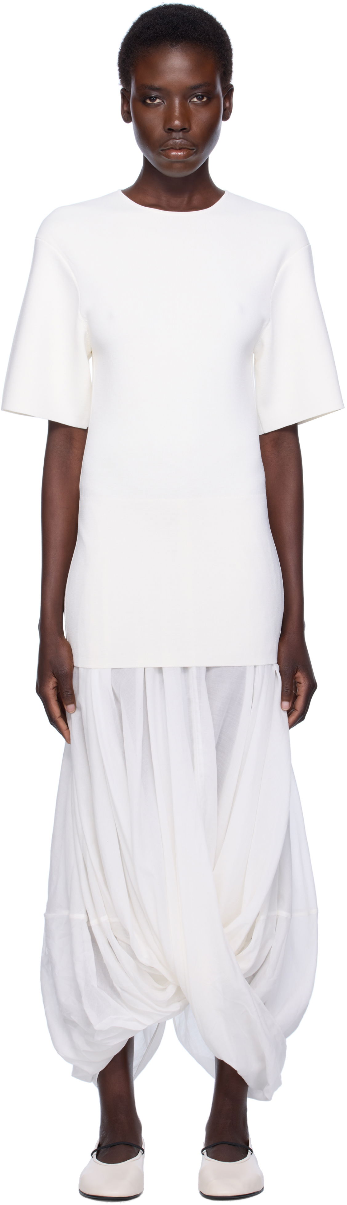 Mekko TOTEME TOTEME Cocoon Tee Midi Dress Valkoinen | 253-WRD0215-YA0187, 0