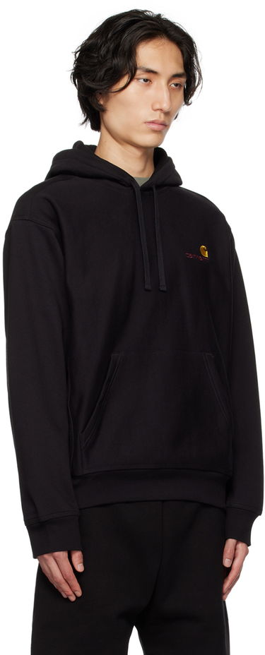 Huppari Carhartt WIP Hooded American Script Sweat Musta | I028279-blk, 2
