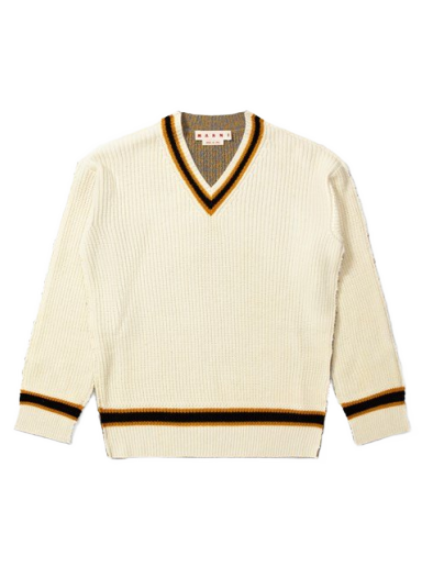 Villapaita Marni V-neck Sweater Beige | CVMG0081Q0-MXW08