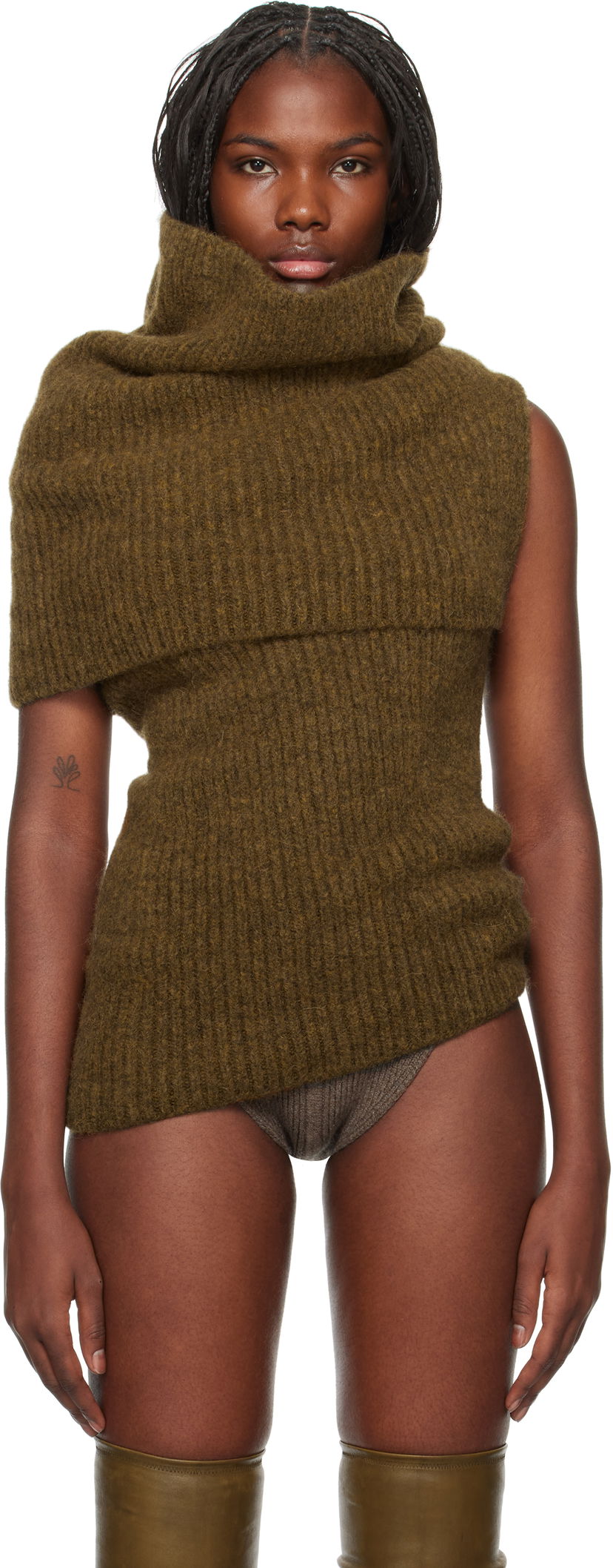Villapaita Rick Owens Turtleneck Sweater Ruskea | RO02D3673 KHWP