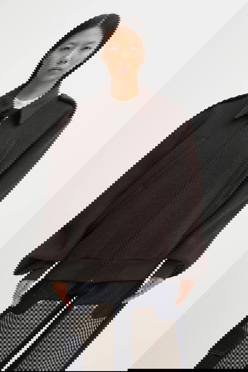 Bomber-takki Maison Margiela MM6 Maison Margiela Wool Jacket Transitional Oversize Ruskea | S62AN0169.M35635.002F, 0