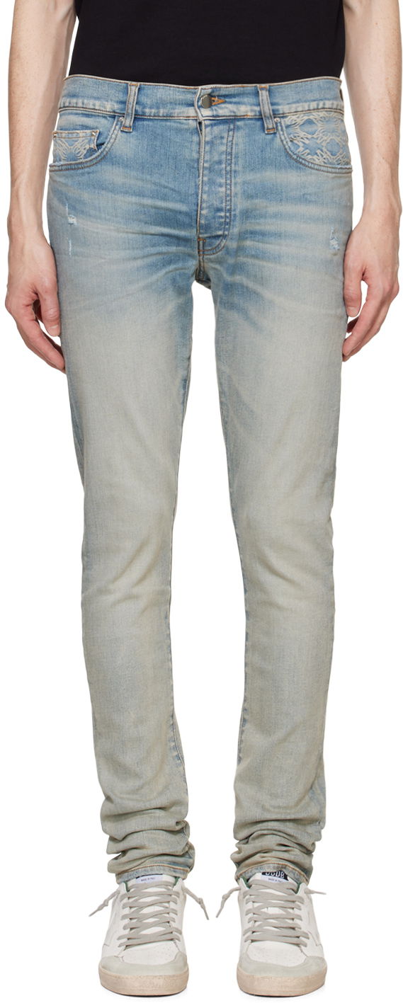 Jeans AMIRI AMIRI MA Quad Contrast Skinny Jeans Sininen | AMDNSY1081