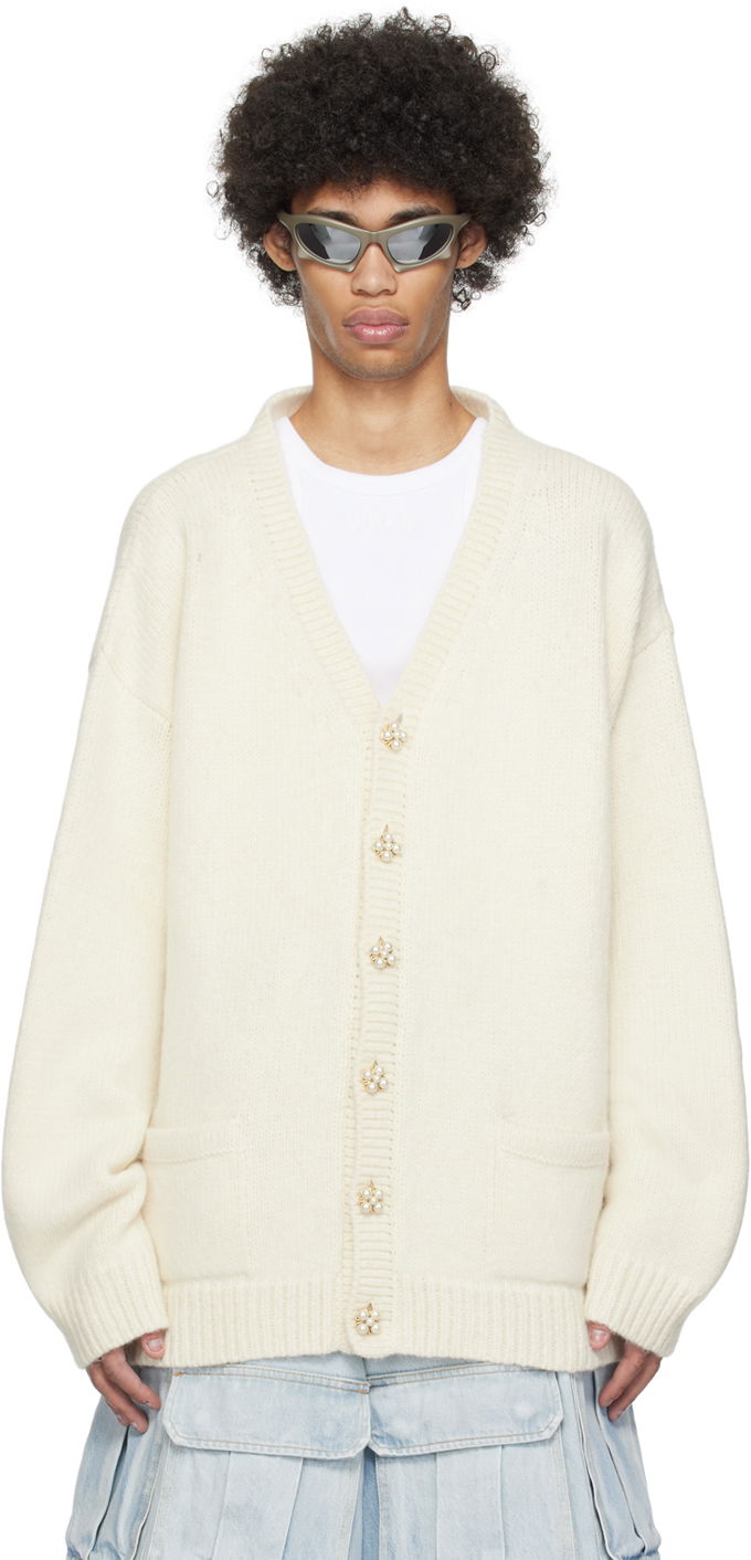 Villapaita VETEMENTS Fancy Button Cardigan Valkoinen | UE64KN210O, 0