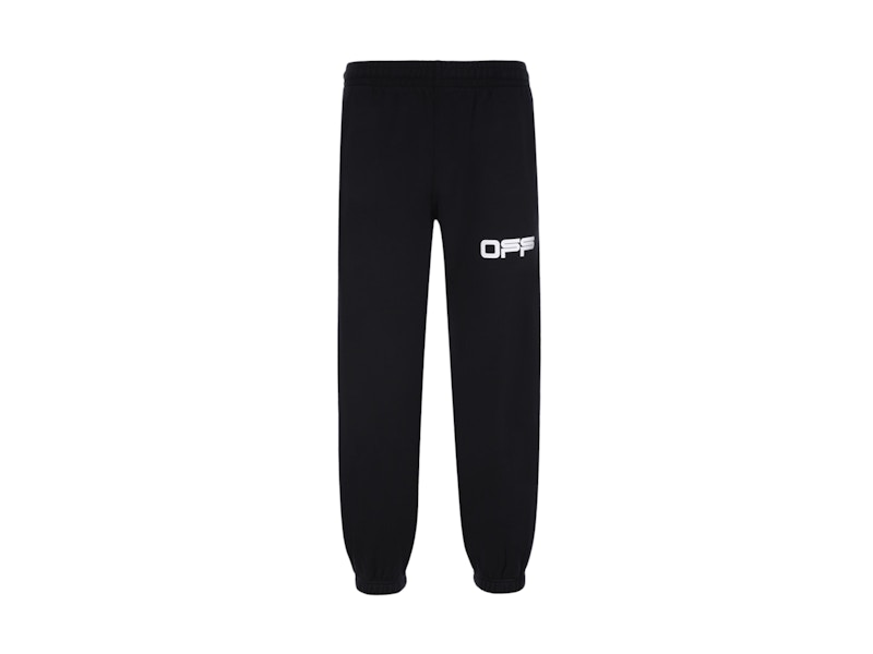 Verryttelyhousut Off-White Airport Tape Long Sweatpants Black/Beige Musta | OMCH022S20E300031088