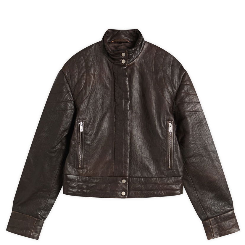 Takki Represent Clo Drive Leather Jacket, Size Medium Ruskea | MLW100007-17