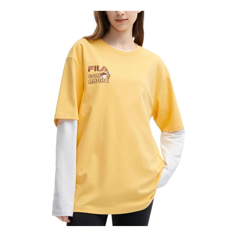 T-paita FILA Originale Collection Graphic Long Sleeve T-Shirt Keltainen | F11U429102F-YE