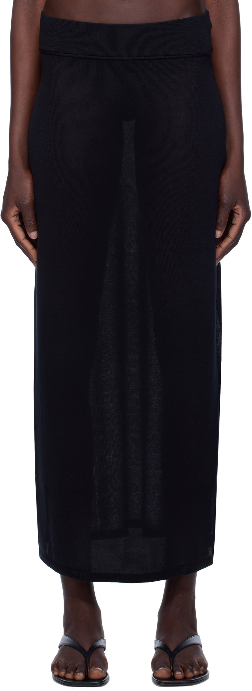Hame TOTEME TOTEME Knit Maxi Skirt Musta | 253-WRB0304-YA0079