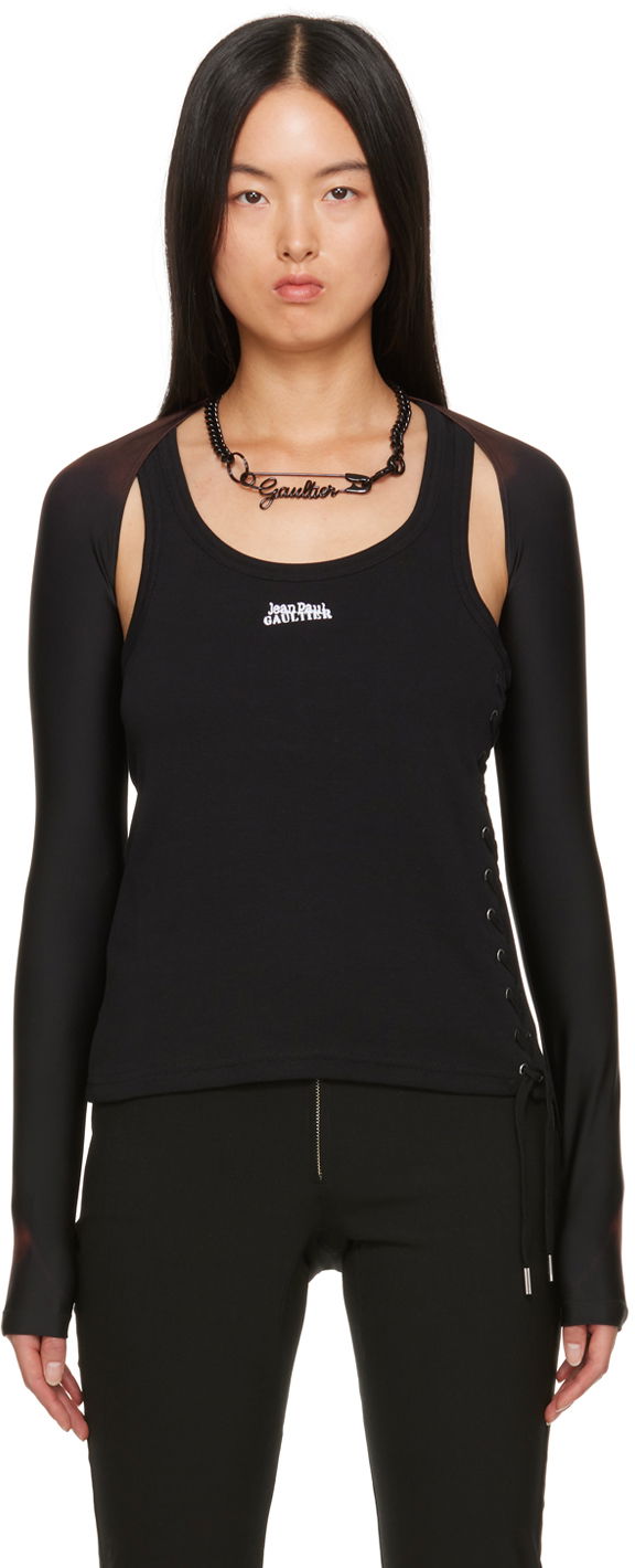 Tankkitoppi Jean Paul Gaultier Jean Paul Gaultier Open-Shoulder Top Musta | 23/15-F-TO105-J527-67