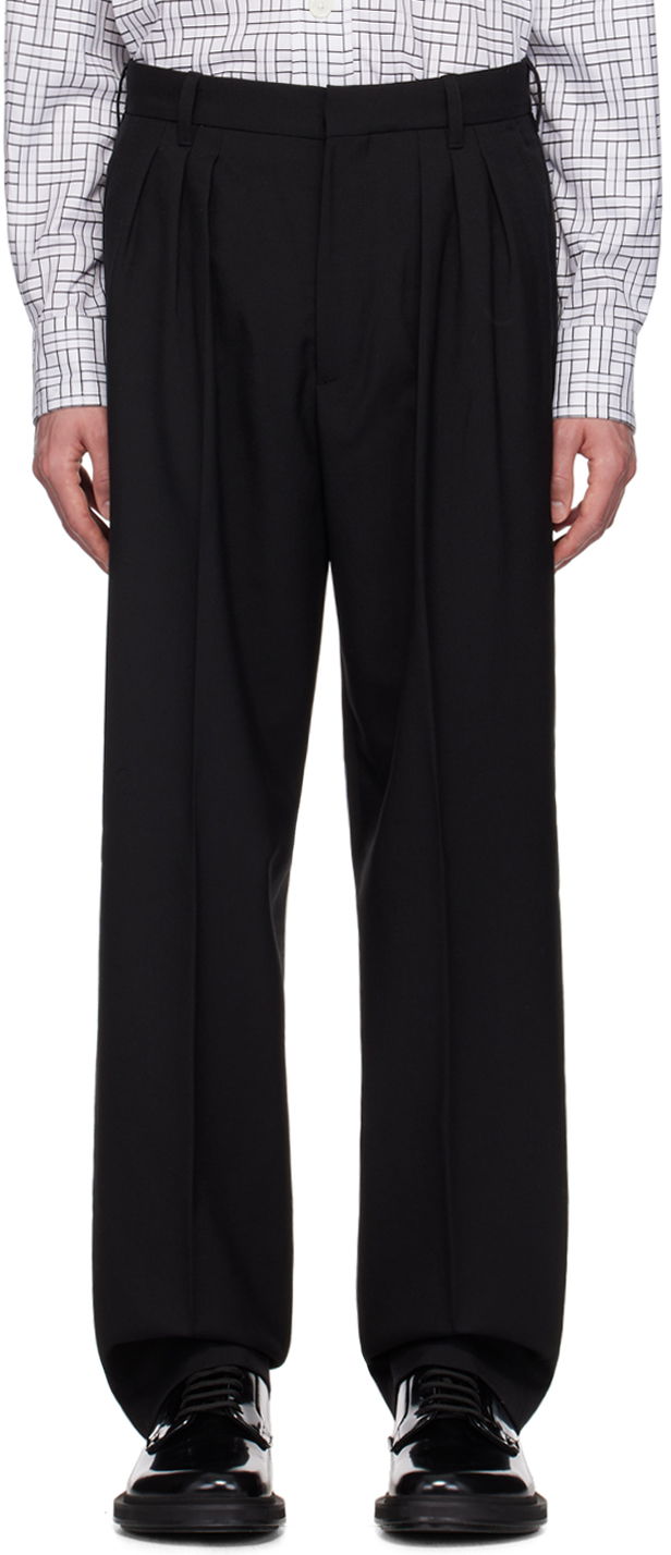 Housut KENZO Pleated Tailored Trousers Musta | FE65PA2149GE