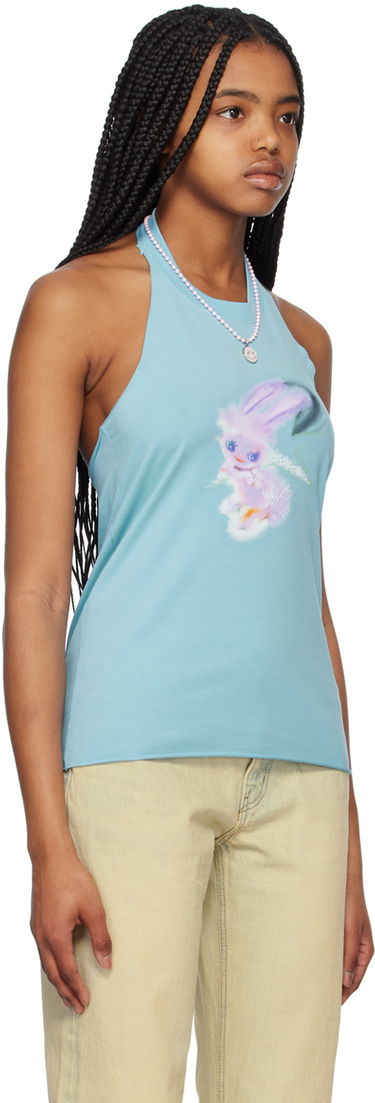Tankkitoppi We11done Halter Graphic Tank Top Turkoosi | WD-TT1-23-738-W-SK, 1