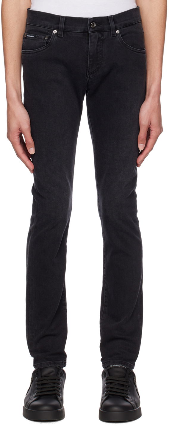 Jeans Dolce & Gabbana Black Faded Skinny Jeans Musta | GY07LDG8HW4
