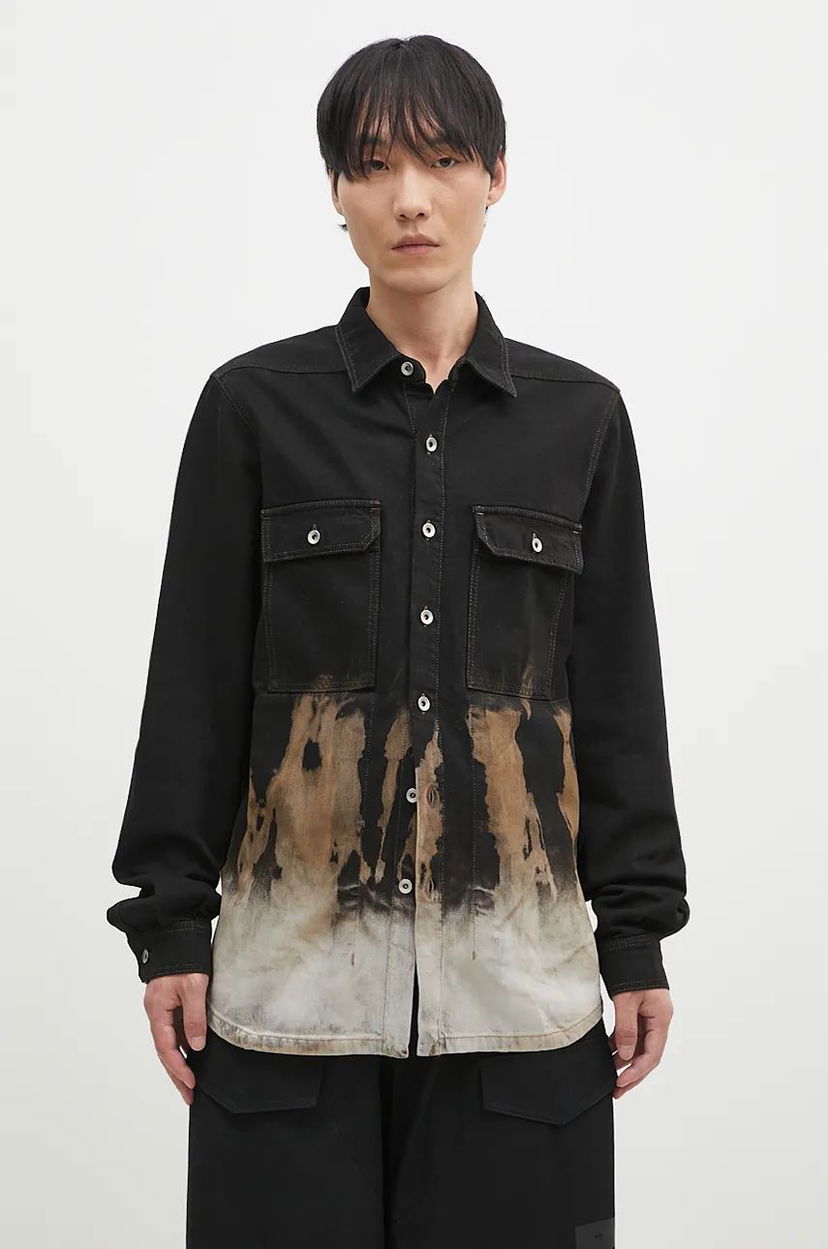 Paita Rick Owens Oversize Shirt Musta | DU02D2755.BSUN