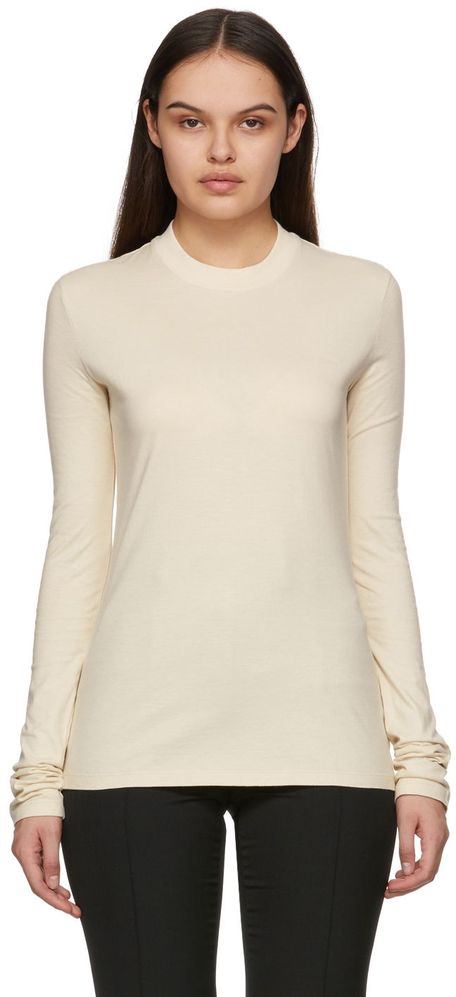 Villapaita Off-White Diag Long Sleeve T-Shirt Beige | OWAB031C99JER0016161