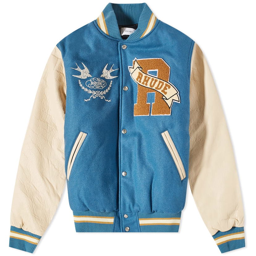 Bomber-takki Rhude Rhude Sparrow Varsity Jacket Sininen | RHFW22JA38609048