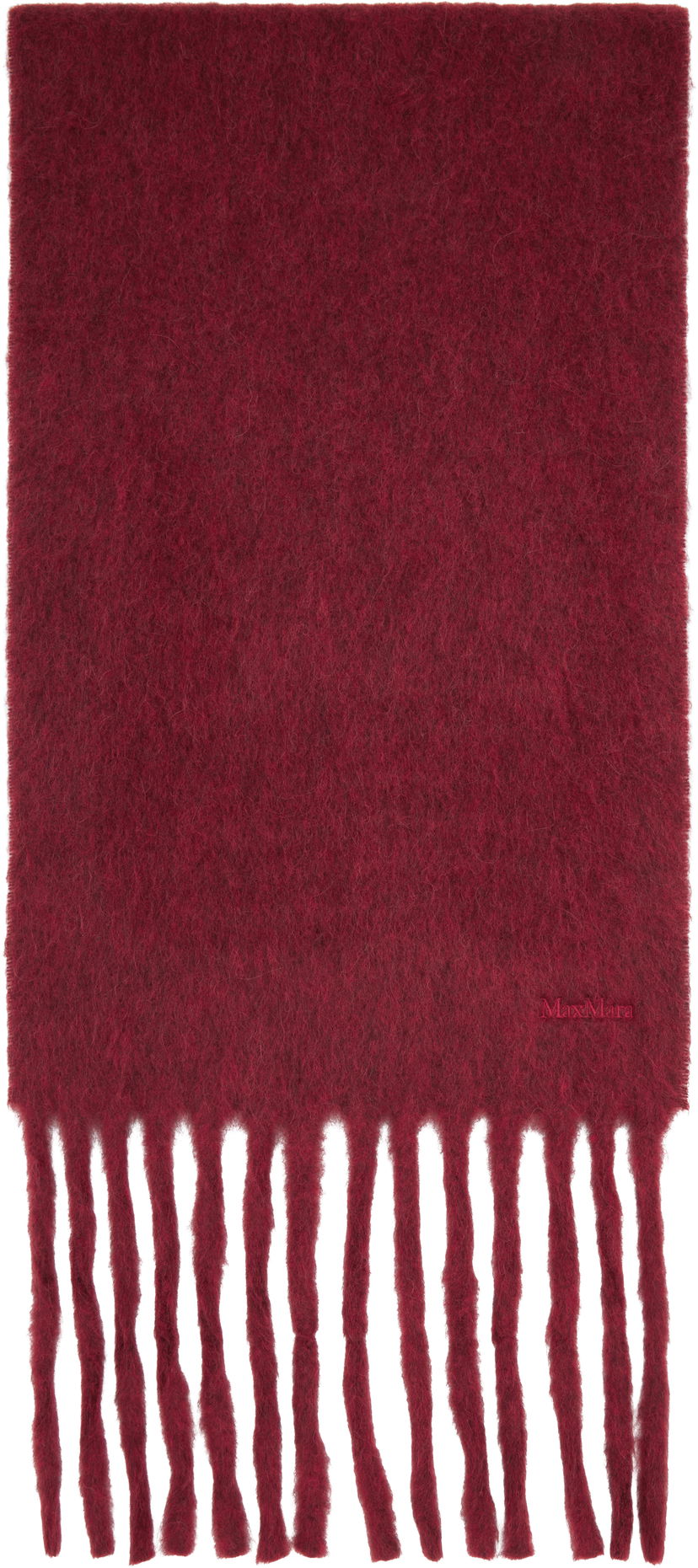 Huivi Max Mara Osso Fringed Scarf Burgundia | 2524546022600