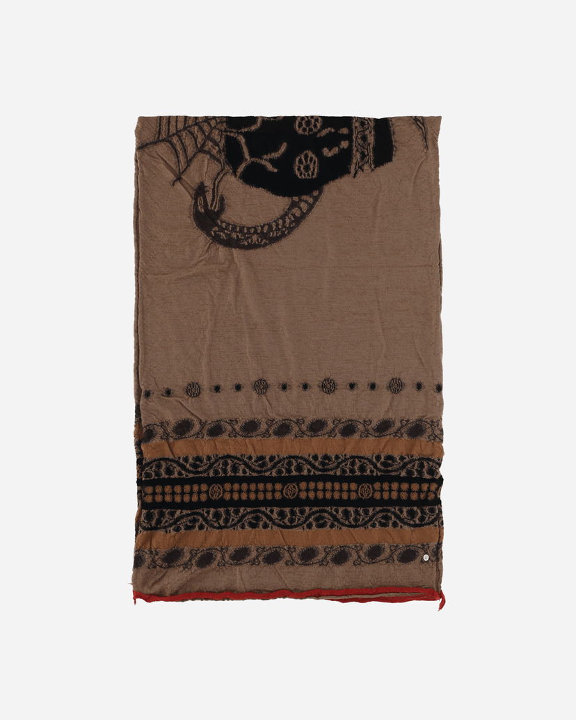 Huivi KAPITAL Wool Scarf with Skull Print Ruskea | EK-1654XM 1