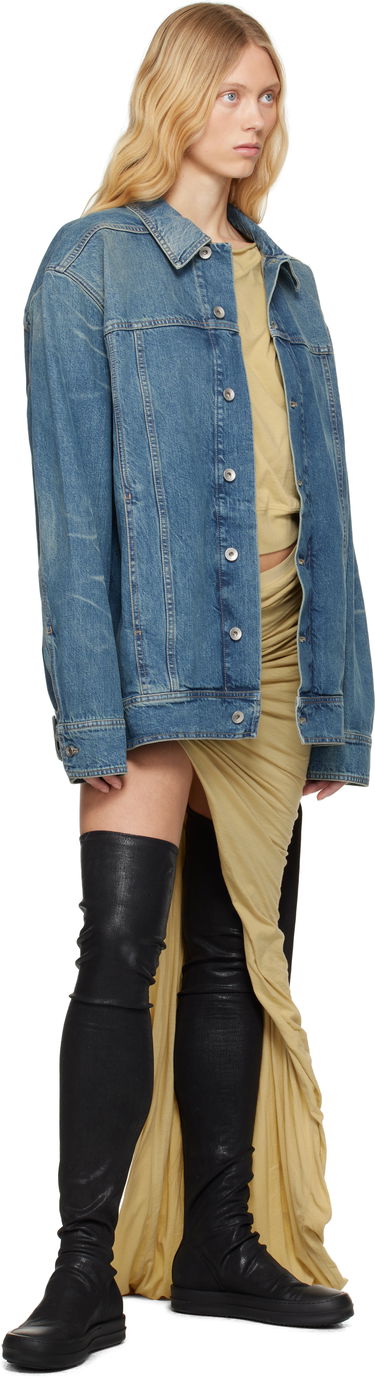 Takki Rick Owens Rick Owens DRKSHDW Hollywood Jumbo Worker Denim Jacket Sininen | DS01E3706 DWB, 3