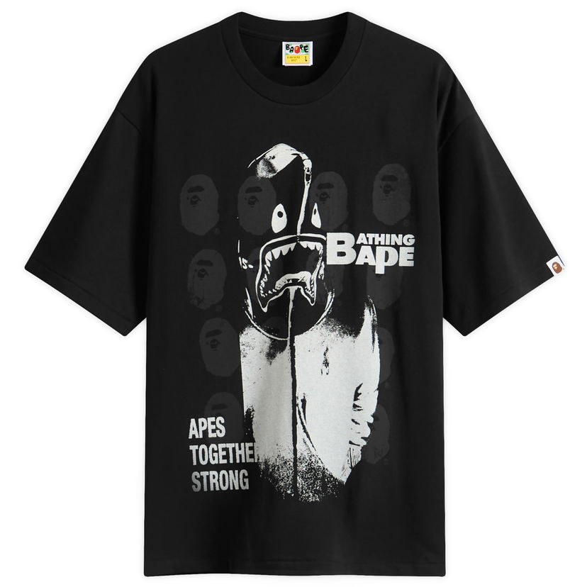 T-paita BAPE A Bathing Ape Spray Paint Multi Logo T-Shirt, Size Small Musta | 001TEL801343M-BLK