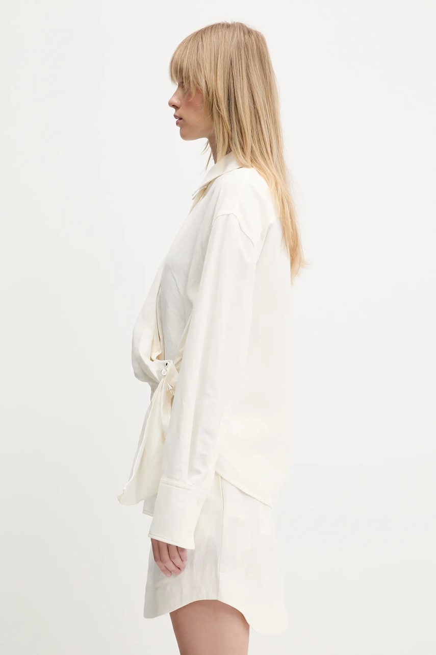 Mekko JW Anderson JW Anderson Draped Twisted Relaxed Linen-Blend Shirt Valkoinen | SH0346.PG1690.002, 1