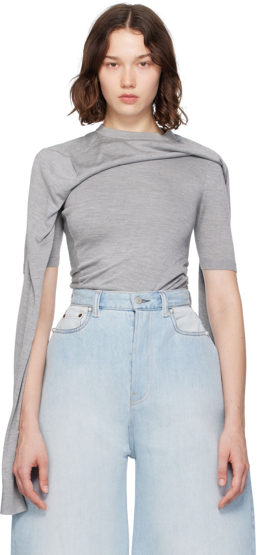 T-paita Acne Studios Acne Studios Layered T-Shirt Harmaa | A60569-