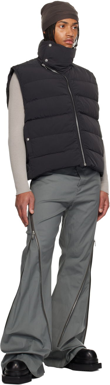 Liivi Rick Owens Concordians Flight High Neck Asymmetrical Zip Puffer Down Vest Musta | RU02E1798 MTD1, 3